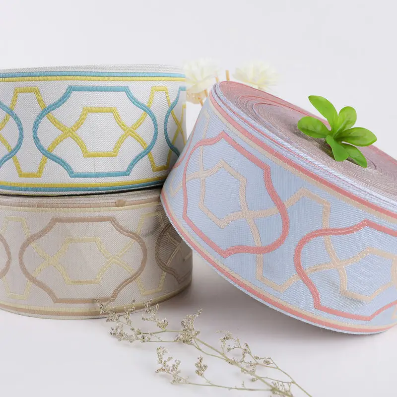 25 ярдов 9 см кружевное Тканое жаккардовое украшение с вышивкой для дивана одежды