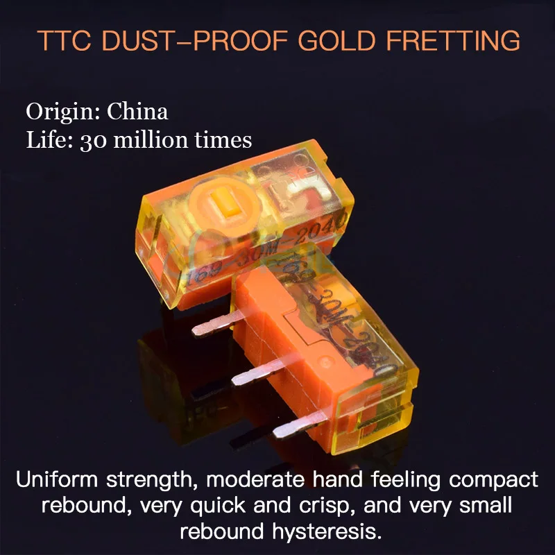 

For E-sports Game IP54 Mouse Micro Switch Original TTC Replacement 80 Million Times Dustproof Gold Fretting