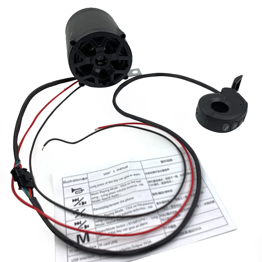 Bluetooth-колонки для мотоцикла 12 В Беспроводная дистанционная сирена FM-радио TF-карта