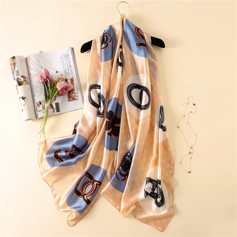 

Spring and autumn new silk sunscreen scarves women's long printed decorative shawl elegant atmosphere fashion warm scarf women