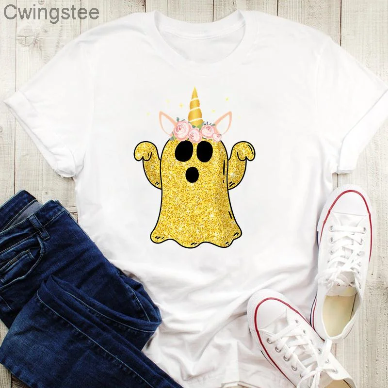 

Забавный тренд, женская футболка с принтом на Хэллоуин, День благодарения, Женская Осенняя модная футболка с рисунком, топы, футболки с граф...