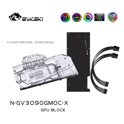 bykski gpu water block for gigabyte 30903080 gamingeaglevisionturbo oc graphic card vga radiator 5v12v n gv3090gmoc x free global shipping