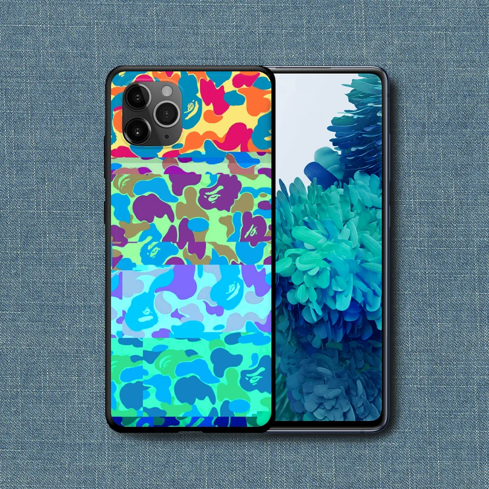 

Bape Trendy brand Phone Case For iPhone 4 4s 5 5S SE 5C 6 6S 7 8 Plus X XS XR 11 12 Mini Pro Max 2020 black Shell Pretty