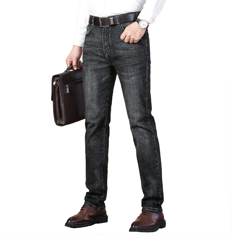 

Luren Foreign Trade Spring New Jeans Men's Loose Straight Stretch Business Men's Jeans Young and Middle-aged Long Pants