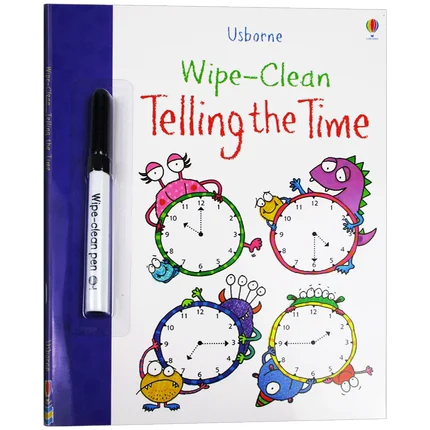 

Usborne Wipe Clean Telling The Time Original Children Popular Education Books