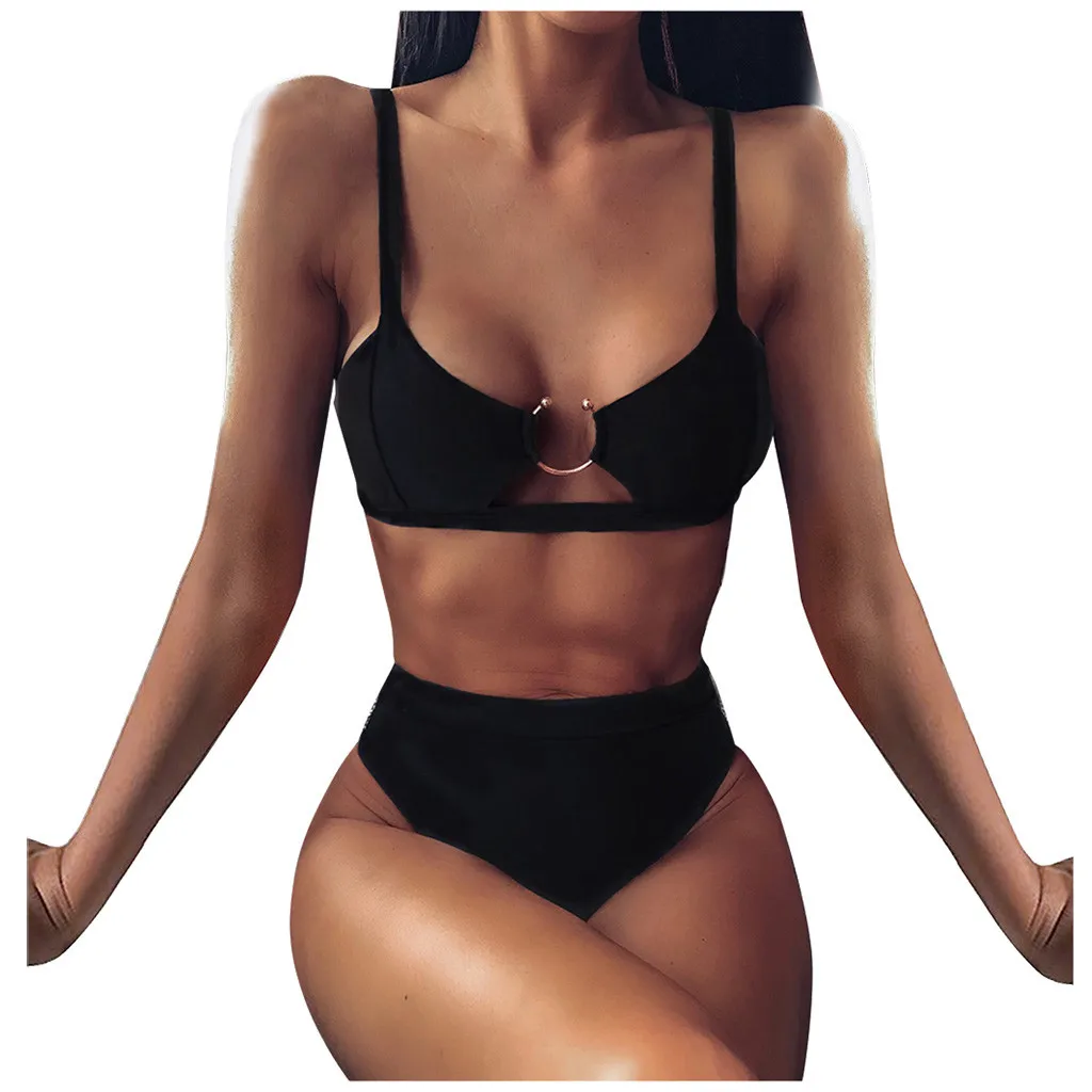 

Leopard Sexy Women Low Waist Bikini Ladies Swimsuit Swimwear Female Bandeau Thong Brazilian Biquini Bikini Set Bathing Suit D28#