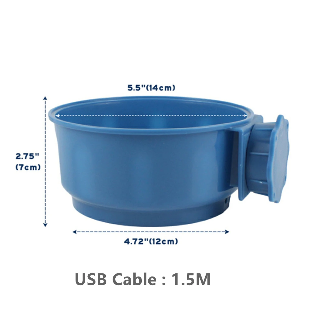 

Pet Heating Bowl Cat Dog Cage Hanging Water Bowls USB Charging Constant Temperature Feeder Universal Animals Food Feeding Bowl