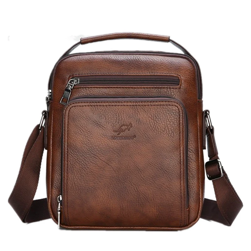 New Retro Casual Men Shoulder Bag Vintage Crossbody Bags Men Messenger Bags Tote Bag High Quality Male Bag PU Leather Handbag