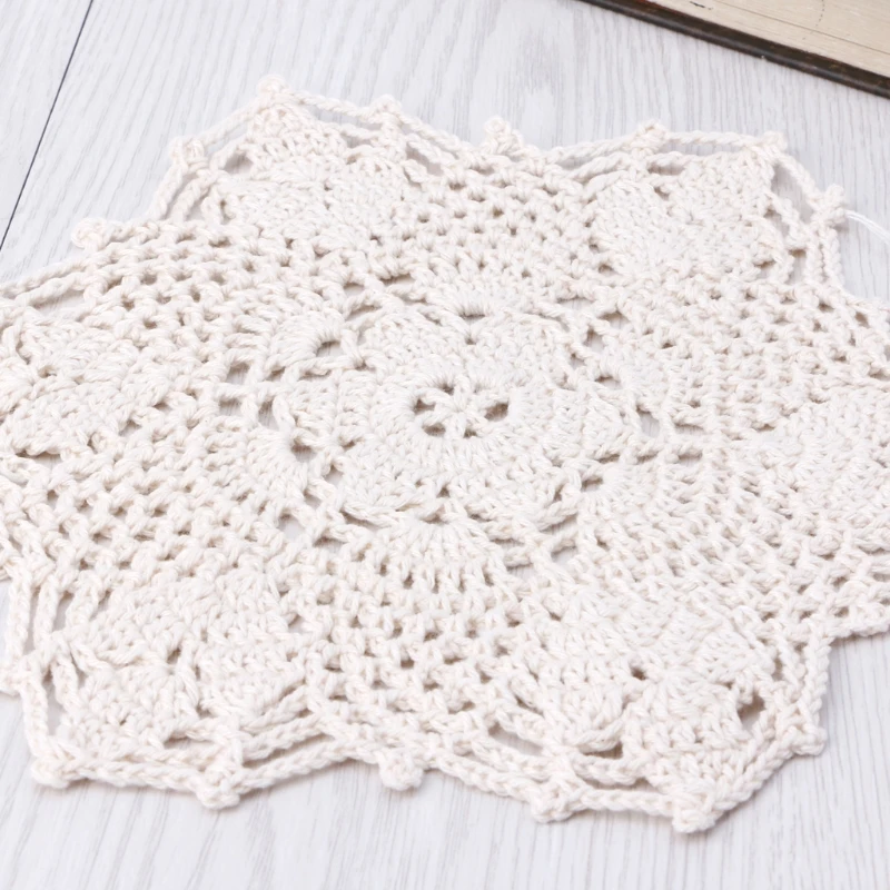 

Cotton Mat Hand Crocheted Lace Doilies Flower Shape Coasters Cup Mug Pads 95AA