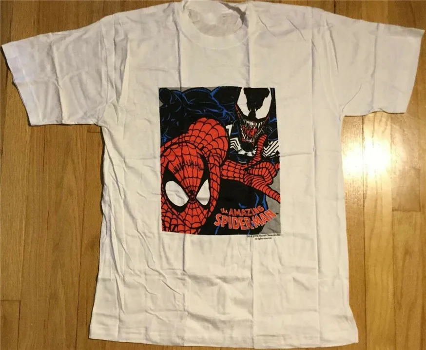 1996 Nos винтажная Марвел футболка с рисунком Человека-паука L Comics 90S белый Веном