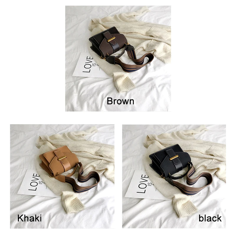 

New Fashion Lady Messenger Bag PU Waterproof Leather Simple Ladies Handbag Korean Version Luxury Woman Work Bag Contrast Color