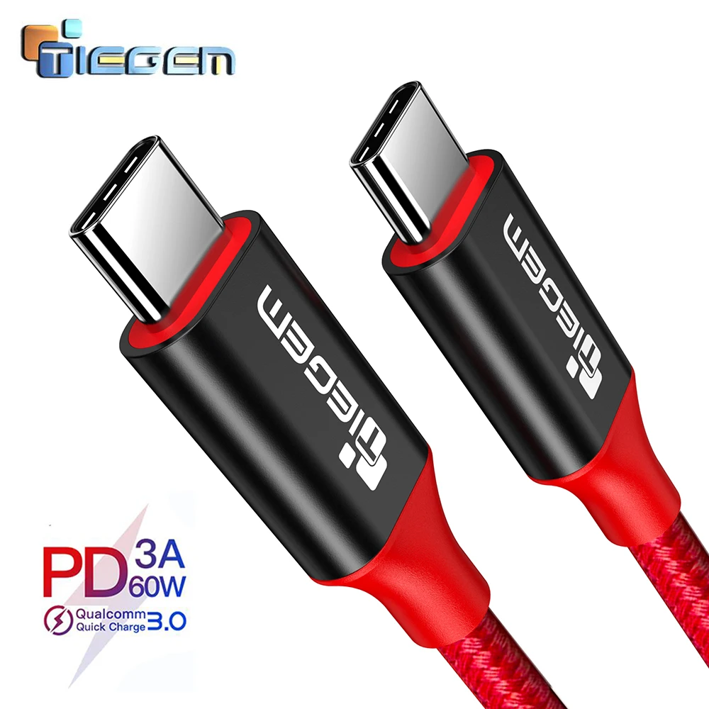 Кабель быстрой зарядки Tiegem USB Type C к для Samsung Galaxy S9 Plus PD 60 Вт QC3.0 3A|Кабели мобильных