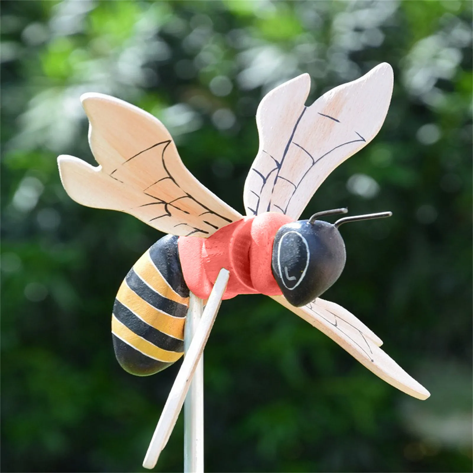 

8.1 X 8.4in Cute Windmill Garden Decor Bee Fairy/Clown Wooden Statue Farm Outdoor Ornament Windmill Clown Personalized Courtyard