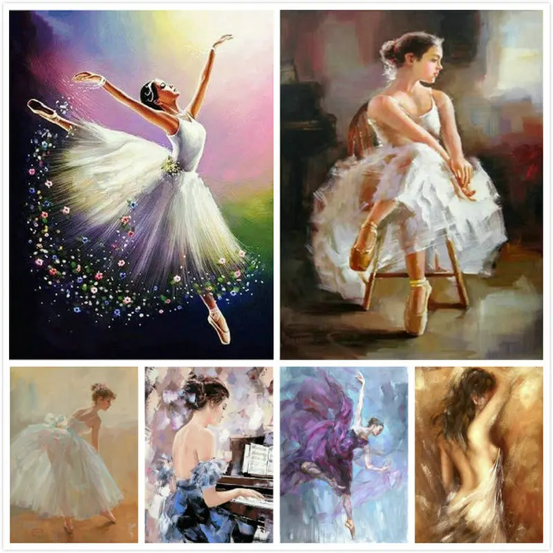 Алмазная 5D картина с балериной вышивка изображением Танцовщицы для творчества