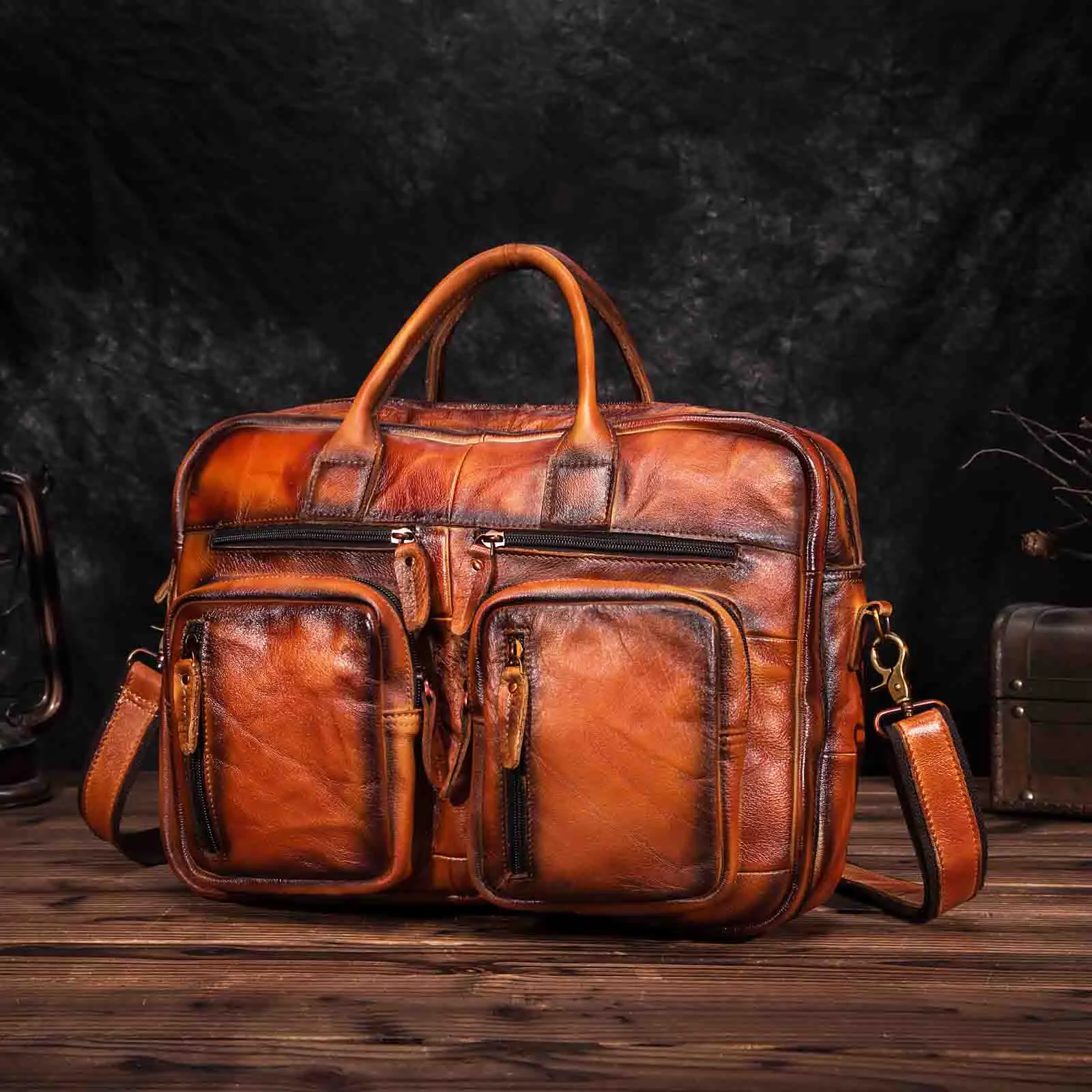 briefcase-orange Кожаный Модный деловой портфель, сумка-мессенджер, Мужская Дизайнерская Дорожная сумка для ноутбука, чехол для документов, сумка-тоут, портфель, сумка k1013 - Цвет: briefcase-orange