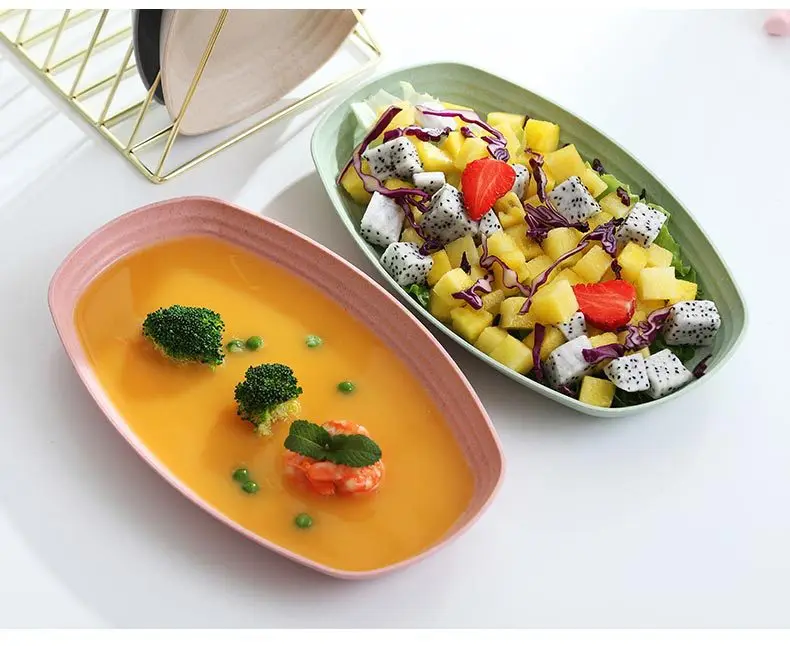 4Pcs/set 12inch Breakfast Plate Dish Coffee Tea Tray Irregular Fruit Bread Food Dessert Dinner Plate Tableware Set