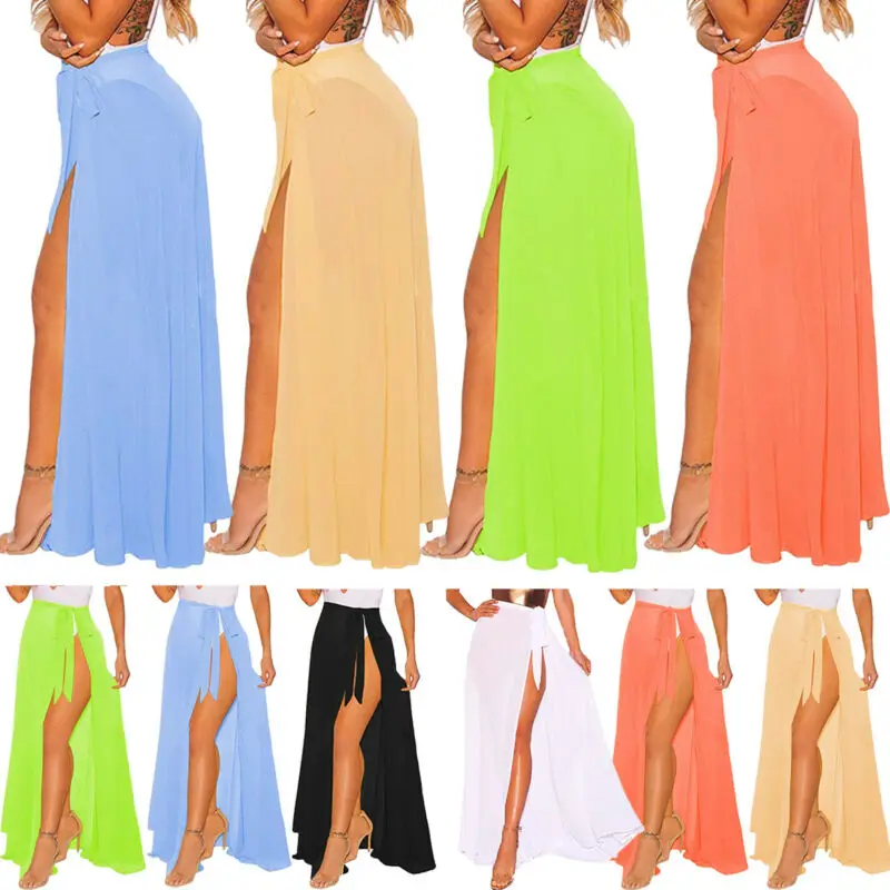 Женская сексуальная шифоновая юбка купальники парео шарф Пляжная накидка кафтан