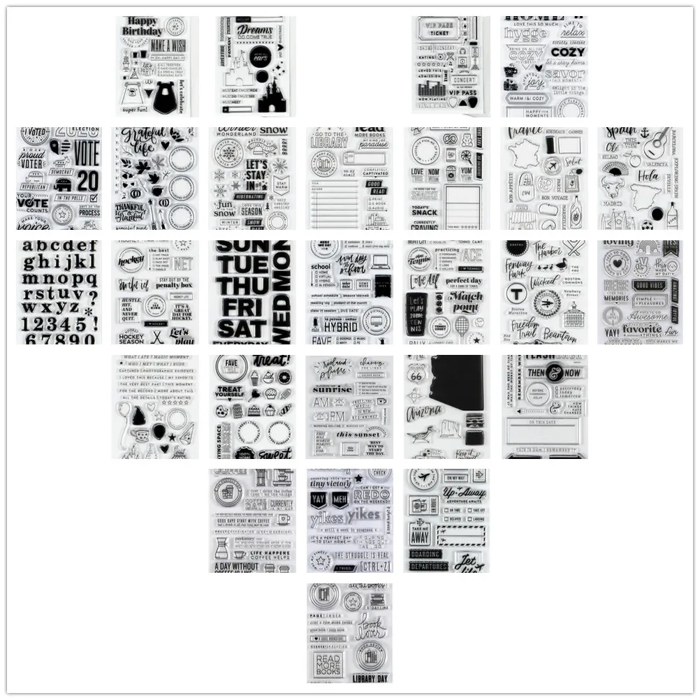 Английские прозрачные штампы для скрапбукинга бумажные крафтовые X0096|Штампики| |