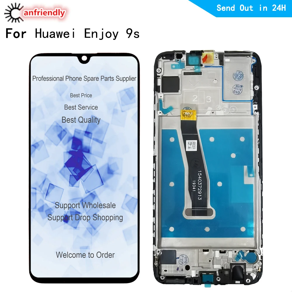 Pantalla LCD IPS de 6,21 pulgadas para Huawei Enjoy 9s, POT-AL00a, digitalizador de pantalla t&aacute;ctil con montaje de Marco-0