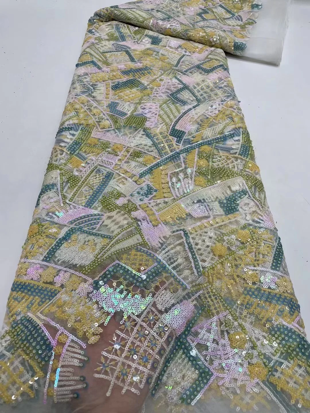 

Высококачественная Роскошная 2022 фототкань с вышивкой вечернее платье с блестками французская сетчатая ткань вуаль для шитья