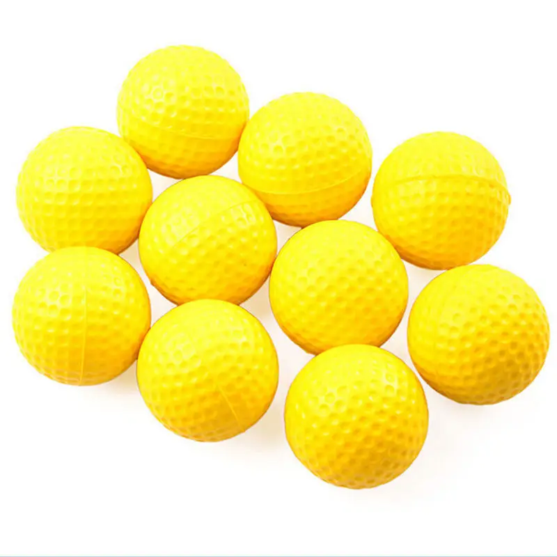 

HOT 10Pcs Balls Training Aid Plastic Golf Ball Outdoor Sports Yellow Golf Balls Golf Practice Training