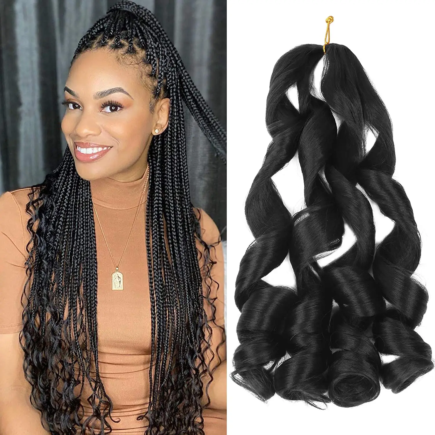 

Dansama 20Inch Loose Wave Crochet Braids Hair New Deep Wave Synthetic Braiding Hair Wavy Crochet Hair Extensions For Black Women