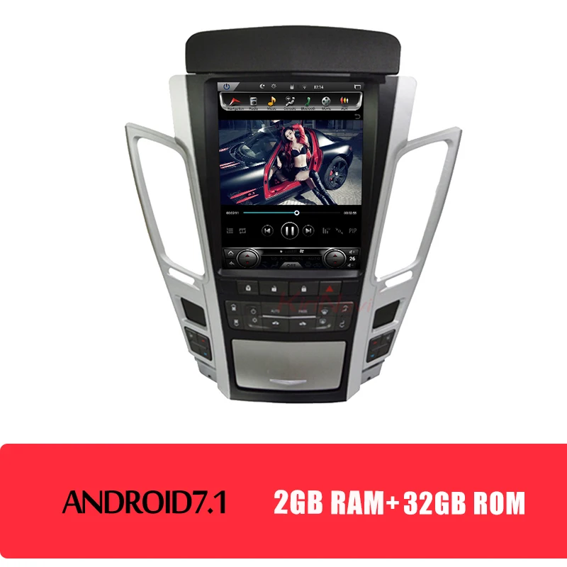 android car radio KiriNavi Telsa Style Vertical Screen 1 Din Android 8.1 10.4" Car Radio Gps Navigation For Cadillac CTS Old SRX Car Dvd Player 4G - Цвет: android car radio