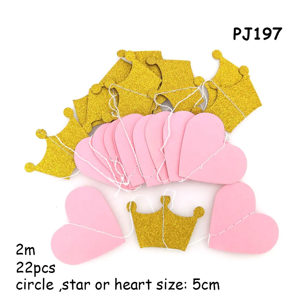 22 шт./лот 2 м розовое золото блестящая бумага в форме сердца гирлянда баннер для