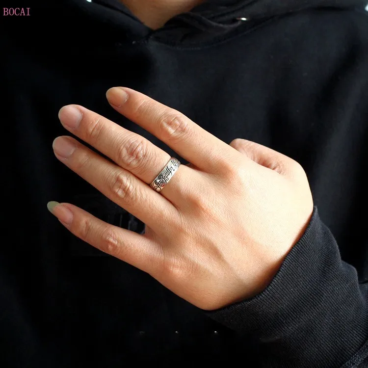 Кольцо King Ring S925 чистое серебро ручная реставрация пленка с надписью the lord ofe кольца модные указательный палец для мужчин и женщин