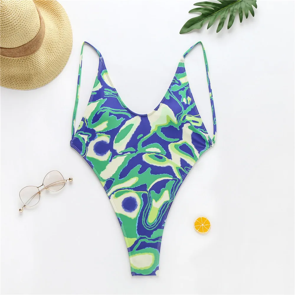 

2020 new swimsuit women's one piece bikini tie dyed Swimsuit Swimwear