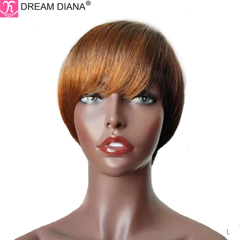 

Парики DreamDiama из перуанских волос с эффектом омбре, 8 дюймов, 100% парик из натуральных волос, короткий прямой парик Боб, полностью машинное изг...