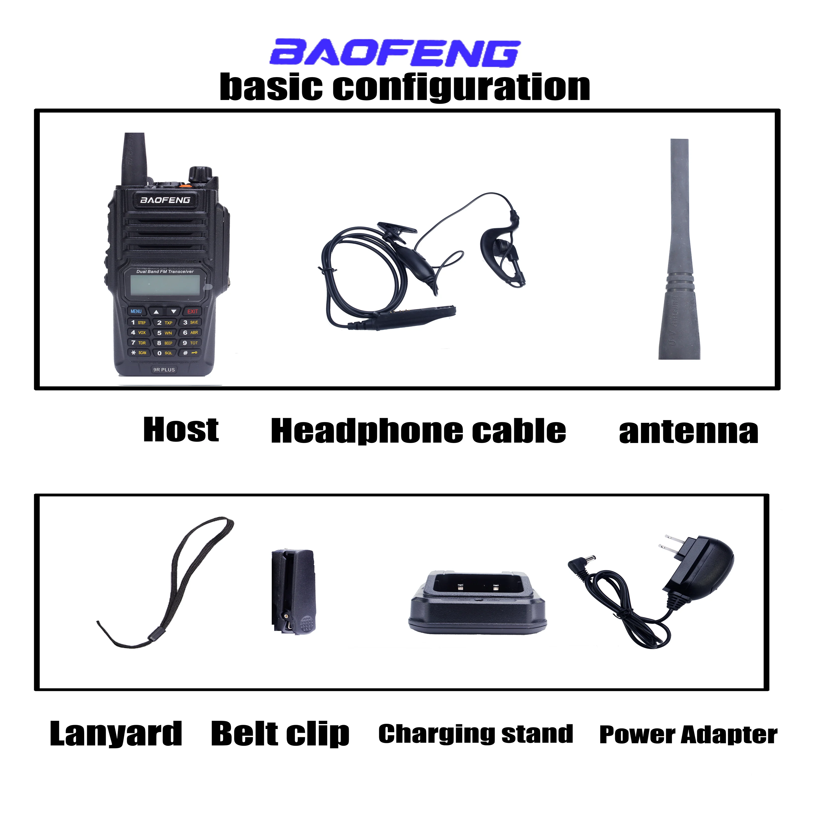 

2021 Baofeng 9R plus Waterproof IP67 Walkie Talkie High Power CB Ham 50 20 KM Long Range UV9R portable Two Way Radio Dropshippin