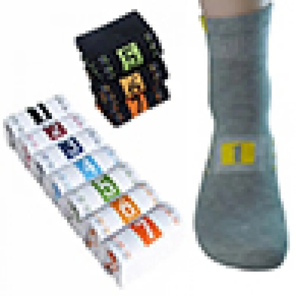 

70% Hot Sell 7 Pairs Men's Casual Fashion Socks Cotton Blend Printing Pattern Ankle Crew Sock