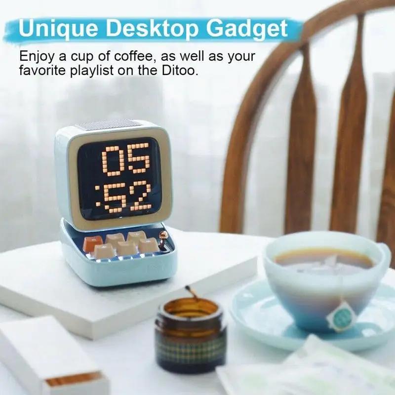 

Retro Pixel Art Portable Bluetooth Speaker Alarm Clock Home Year Gift Board, DIY Decoration Display LED Light New S4U7