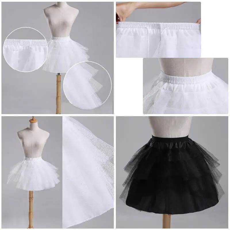 

Nice Pop Fashion Girls Princess Skirt Solid Color Elastic Waist Bridesmaid Wedding 5 Layer Underskirt Girl Tutu Mesh Skirts C