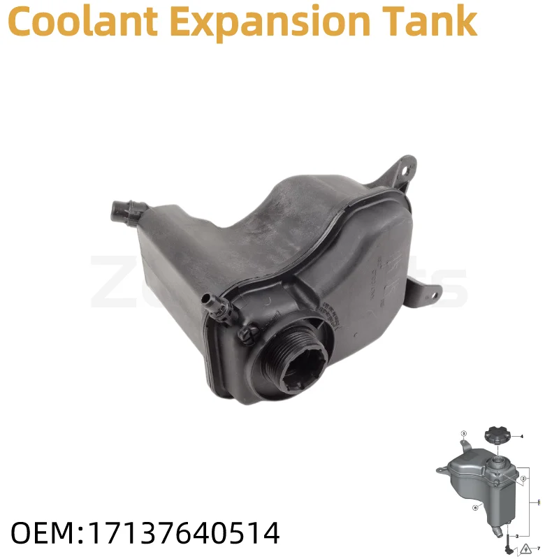 

Coolant Expansion Tank For BMW 1 E81 E82 E87 E88 3 E90 E91 E92 E93 LCI X1 E84 Z4 E89 17137640514 17137607482