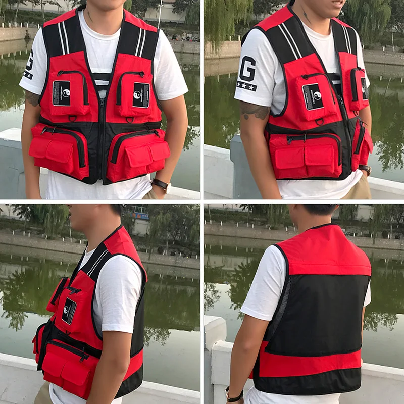 Жилет для рыбалки без рукавов сетчатая рыболовная куртка с множеством карманов