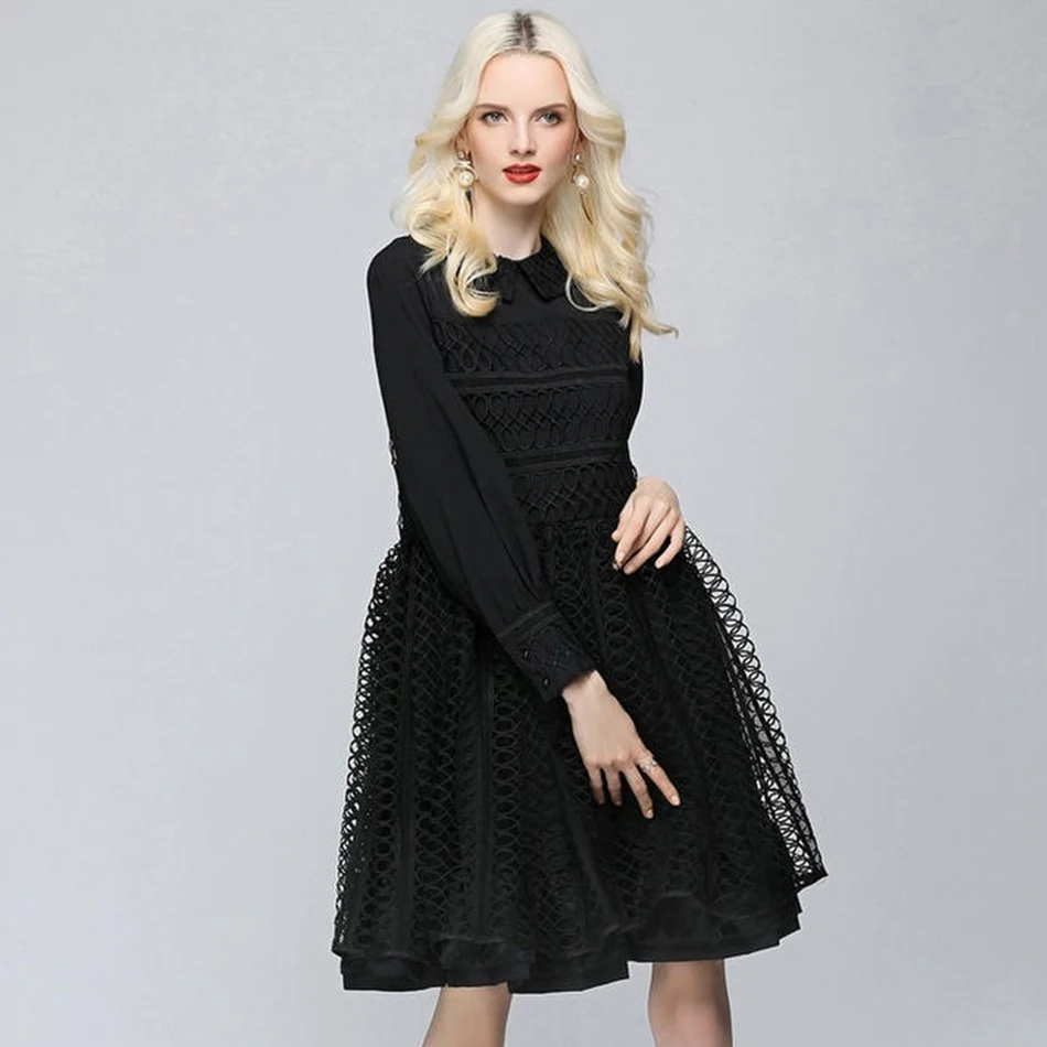 

2021 Spring New Fashion Style Elegant Round Neck Puff Sleeve Hollow Waist Slimming Mini Short Dress Vestidos Sexy Wholesale