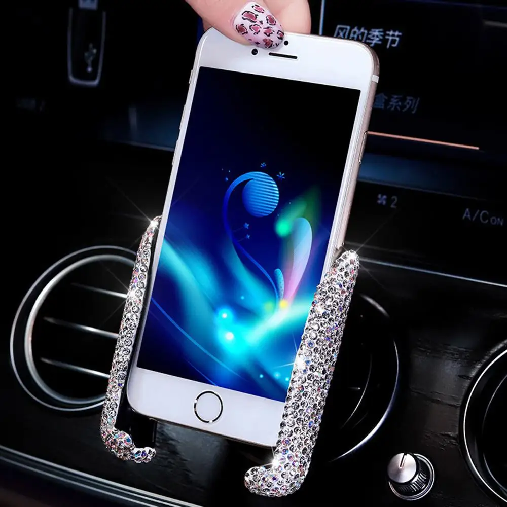 

Universal Car Phone Holder Rhinestone Air Vent Mount Clip Phone Holder