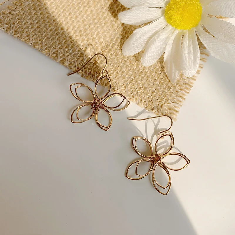 Женские серьги подвески в цветочек минималистичные Ювелирное Украшение|earrings