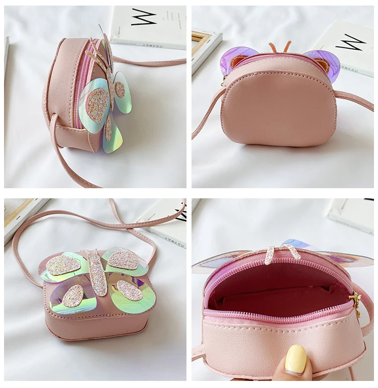 Cute Girls Baby Sequins Shoulder Bag Butterfly Kids Small Purse Handbags Princess Accessories Lovely Children Mini Crosbody Bags