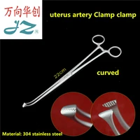 jz obstetrics gynecology surgical instrument medical uterine artery clamping forceps 22cm cervical curved tissue clip forceps