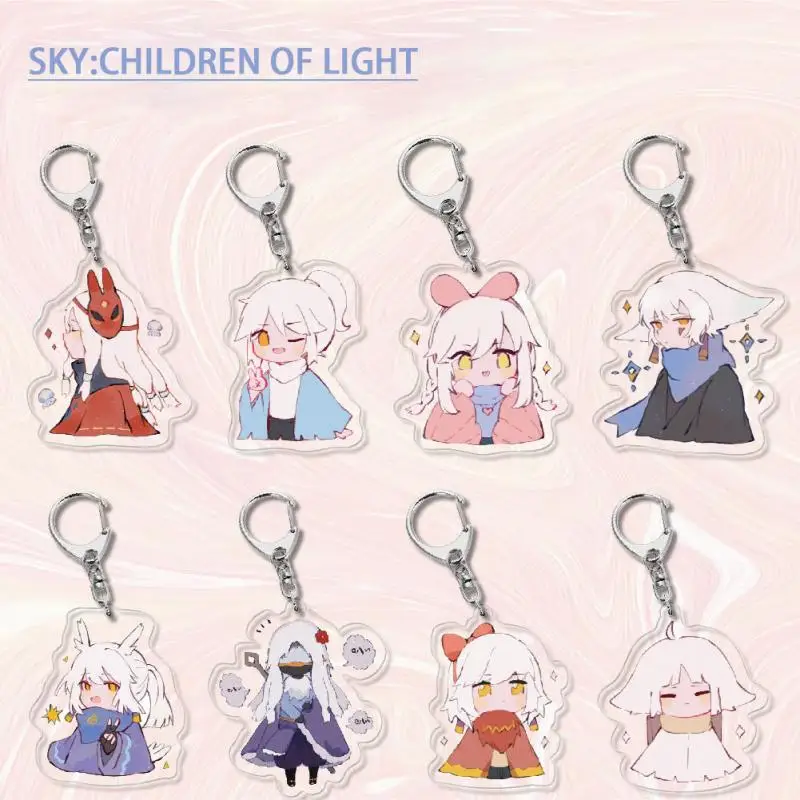 

Sky Children of Light Keychain Acrylic Game Figure Key Rings Woman Kids Owl Lamel Keyrings Man Girls Llavero Key Chains Chaveiro