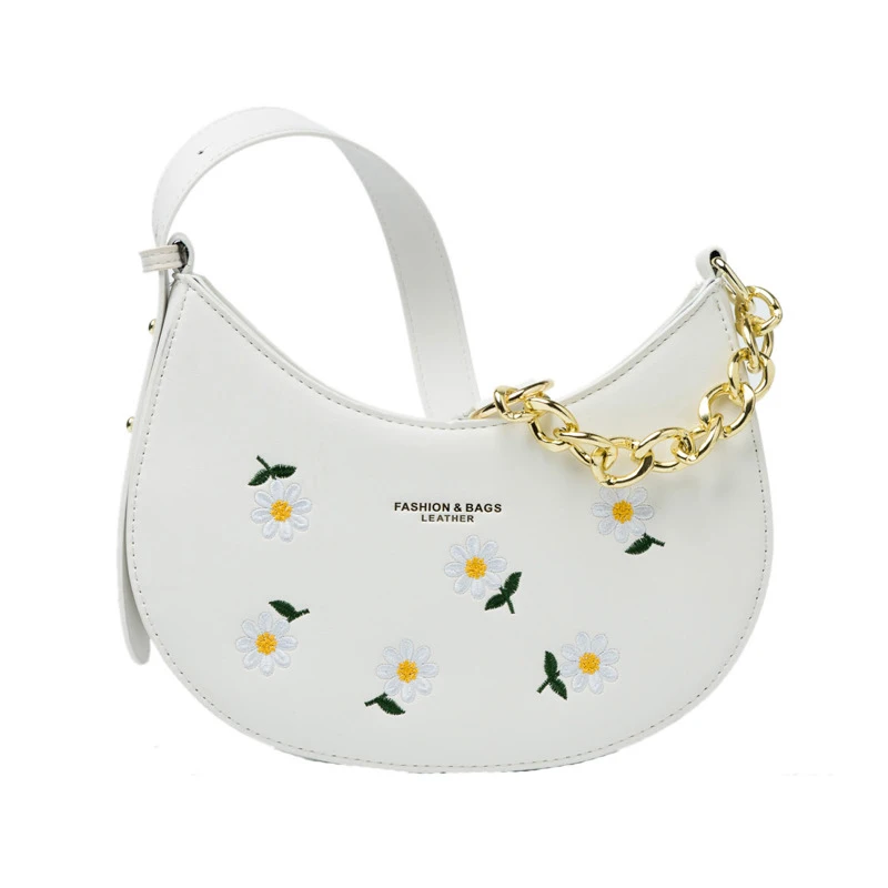 

Half Moon Design Leather Small Shoulder Underarm Bags For Women 2021 Brand Luxury Handbags And Purse Female Travel Crossbody Bag