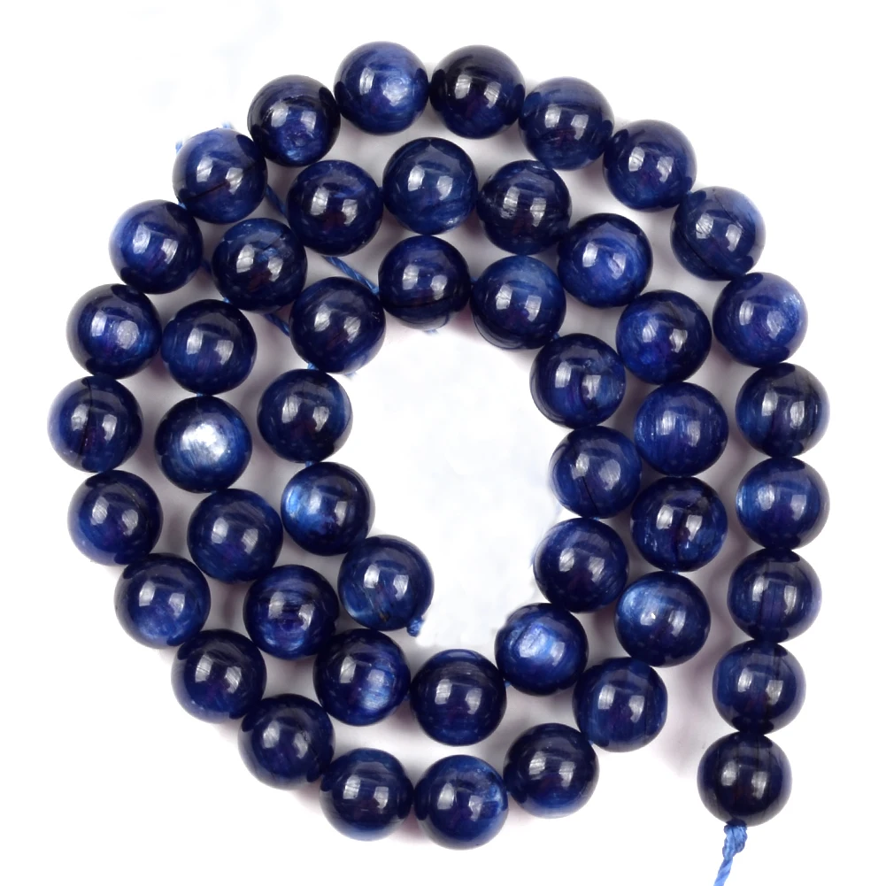 

Natural Blue Kyanite Stone Round Gemstone Loose Spacer Bead For Jewelry Making 6/8/10/12mm DIY Bracelet Necklace