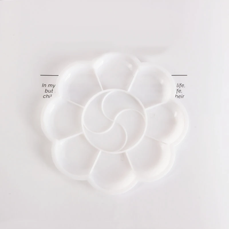 2pcs Flower Shaped Small Plate Palette DIY Painting Plastic White 11.8cm | Дом и сад