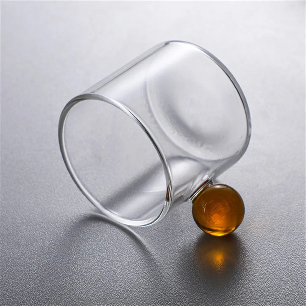 INS Style Coffee Cup with Glass Ball Handle Small Capacity Tea Water Saucer Espresso Steak Juice Bucket Home Drinkware | Дом и сад
