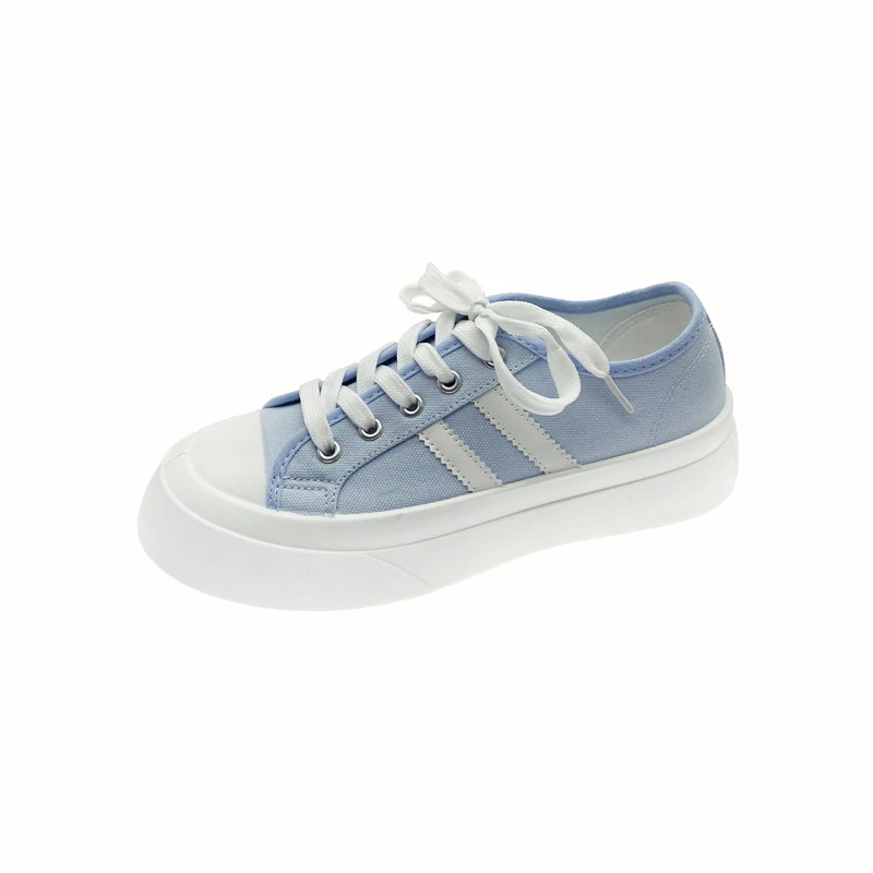 

2021 Women's Shoes Lace-up Platform Canvas Ladies Casual Sneakers Students Breathable Leisure Footwear Fashion Vulcanize Shoes