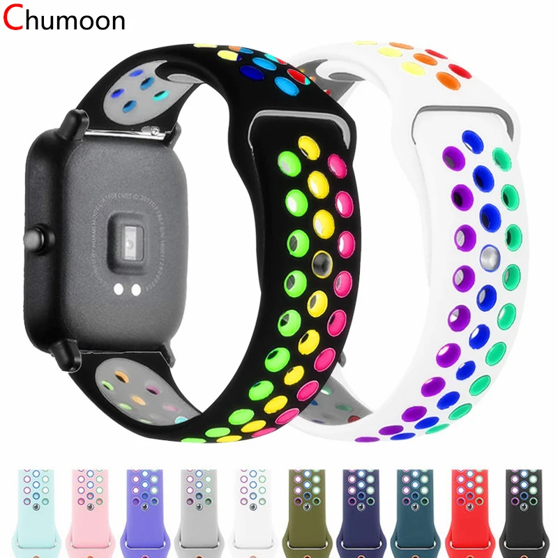 

Силиконовый ремешок для Amazfit Bip/GTS/2/GTS2 Mini/2e/GTR 42 мм/47 мм/GTR2/браслет для Samsung Galaxy watch 3 4 мм 46 мм active 2 40 мм