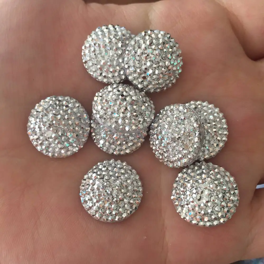 Сделай Сам 20 шт. 16 мм выпуклая круглая Смола камень с плоским основанием